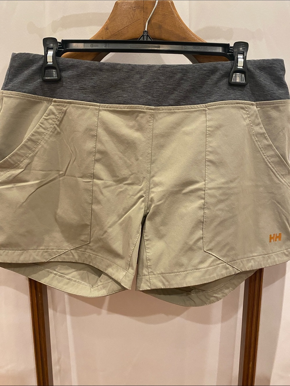 Helly Hansen Women’s Beige Athletic Shorts with Gray Waistband